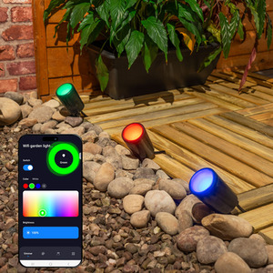 3 Pack Smart RGB IP65 Spotlights - Black by ValueLights