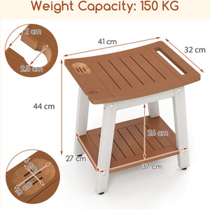 Shower Bench Seat Shower Stool by Costway