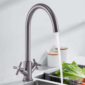 Stainless Steel Dual Handle Kitchen Tap by Livingandhome