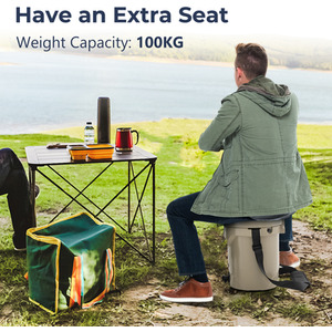 Portable Insulated Ice Chest Box with Spigot - Brown by Costway