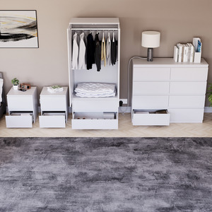 Denver Bedroom Set (2 Drawer Bedside(x2), 8 Drawer Chest, 2 Door Wardrobe) by Vida Designs