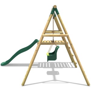 Wooden Swing Set with Slide by Rebo