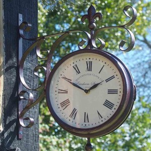 Station Clock and Thermometer - Brown by Garden Mile