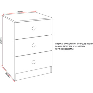 Denver 3 Door Wardrobe Bedroom Set by Seconique