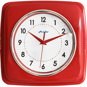 Retro Indoor Wall Clock - Red by Audlee