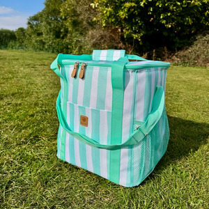 Whitesands Large Insulted 20L Family Picnic Cool Bag - Stripped Green by Bayside