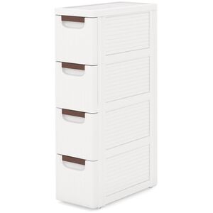 4-Drawer Bathroom Storage Unit - White by Costway