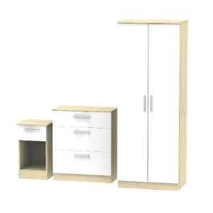 Carlton Ready Assembled 3 Piece Bedroom Set - White
