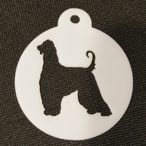 Dog Themed Coffee Stencil - White / Afghan Hound by Pet Mirrors