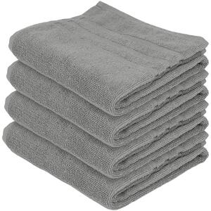 Cotton Hand Towels - 90cm x 50cm - Pack of 4 - Grey by Nicola Spring