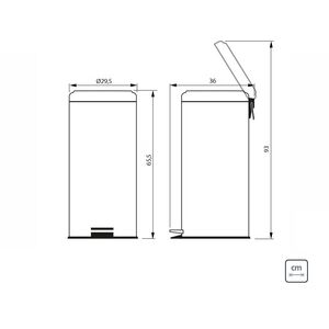 Tramontina Stainless Steel Pedal Bin - Silver / 30l by Tramontina