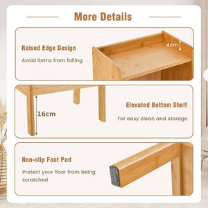 Bedroom Nightstand Storage Shelving Unit - Brown by Costway