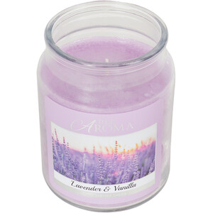 Lavender & Vanilla Large Mason Jar Candle - Purple by True Aroma
