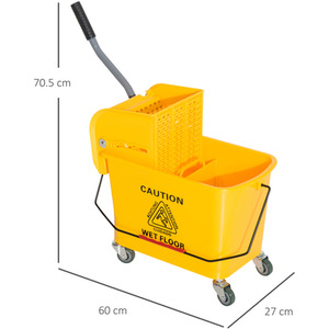 HOMCOM Mop Bucket with Wringer Wheels by HOMCOM