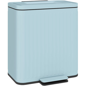 HOMCOM Dual 20L Kitchen Double Bin with Soft-Close Lid by HOMCOM