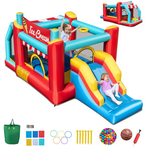 5-in-1 Ice Cream Jumping Castle - Red by Costway