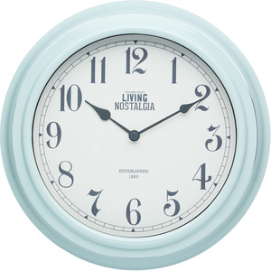 Wall Clock with Long-lasting Baterry-powered Mechanism -Blue - Blue by Living Nostalgia