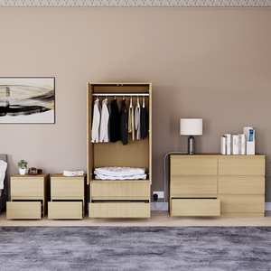 Denver Bedroom Set (2 Drawer Bedside (x2), 6 Drawer Chest, 2 Door Wardrobe) by Vida Designs