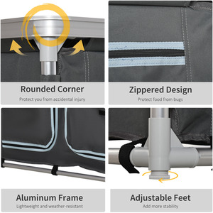 Outsunny Travel Camping Outdoor Kitchen Cupboard - Grey / 49.5cm by Outsunny