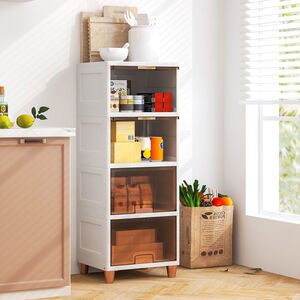 4-Tier Stackable Storage Boxes - White by Costway