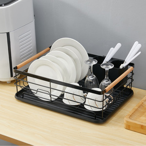 Iron Dish Drainer Drip Tray - Black by Livingandhome