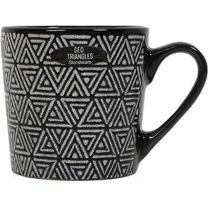Geo Triangles Conical Mug - Black