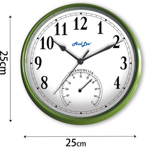 Tub Wall Clock with Thermometer - Green by Audlee