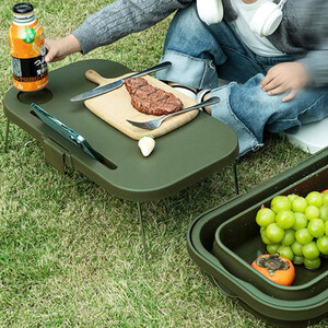 Folding Camping Basket - Green