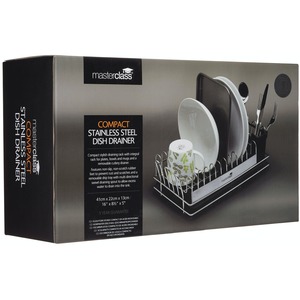 Compact Deluxe Stainless Steel Dish Drainer - Black by MasterClass