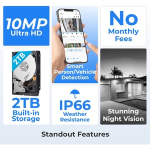 Reolink 4K Plus UHD NVR PoE AI 8ch 4x Bullet Kit 2TB - White by Reolink