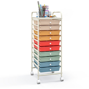 10 Drawer Rolling Storage Cart by Costway