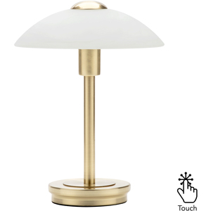 Alabaster Shade Touch Table Lamp - Satin Brass by Litecraft