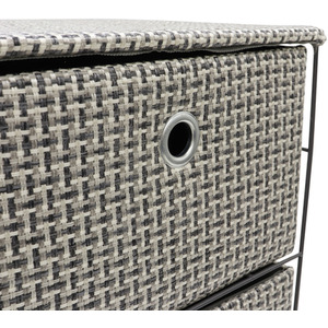 JVL Silva 4 Drawer Wide Fabric Storage Tower, Grey - Grey by JVL