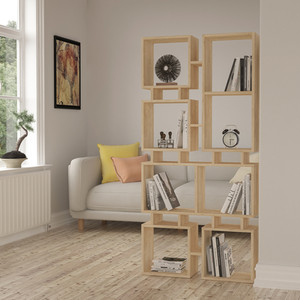 Rail Bookcase Modern Display Unit by Decortie