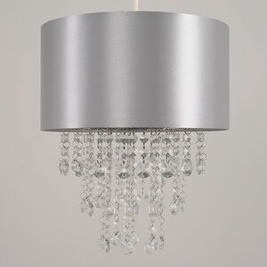 Acrylic Jewel Effect Droplet Grey Ceiling Pendant Light Shade - Grey by ValueLights