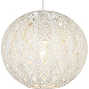 Cream Fretwork Globe Shade - Cream by Lighting Collection