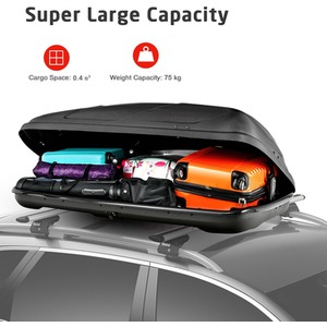 400L Cargo Box Waterproof Rooftop Cargo Carrier by Costway