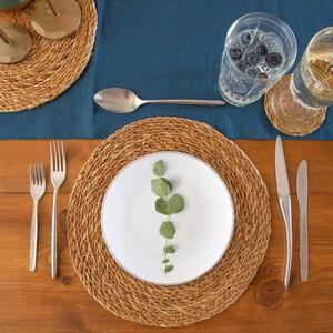 12pc Round Woven Placemats Coasters Set - Yellow by Argon Tableware
