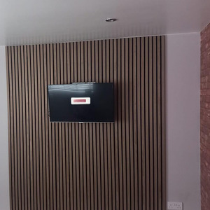 4x Wood Acoustic Slatted Wall Panels - Walnut by Aluxo