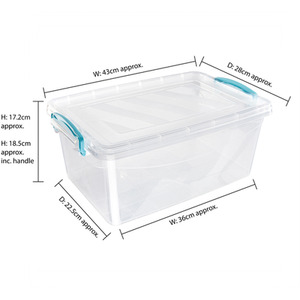 Set of 5 Plastic Clip Lidded Storage Boxes - Clear by JVL