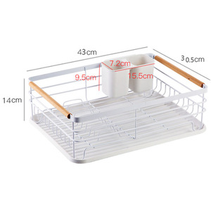 Iron Dish Drainer Drip Tray - White by Livingandhome