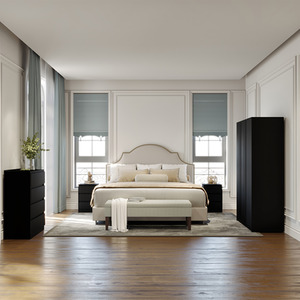 Malvern 3 Door Wardrobe Bedroom Set - Black by Seconique