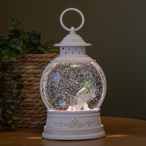 Light up The Snowman and Snowdog Christmas Water Spinner with LEDs - White by Samuel Alexander