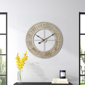 Wood Grain Round Metal Wall Clock - Wood Colour by lifeideas