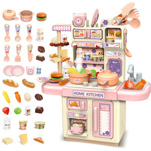 Pretend Play Miniature Kitchen Playset Toy Gift for Toddlers - YELLOW & PINK