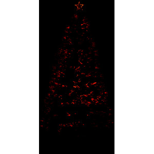 HOMCOM 5FT Pre-Lit Fiber Optic Christmas Tree - Green by HOMCOM