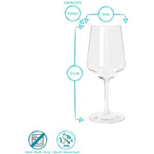 Reusable Plastic Wine Glasses - 500ml - Clear / 12 by Argon Tableware