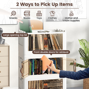 208 L Stackable Storage Bins - White by Costway