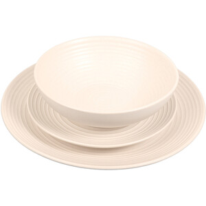 12-Piece Genoa Ribbed Dinner Set - White