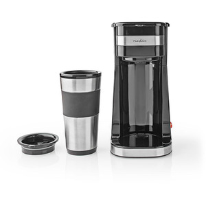 Single Serve Coffee Maker and Travel Mug - Silver / 400ml by Nedis